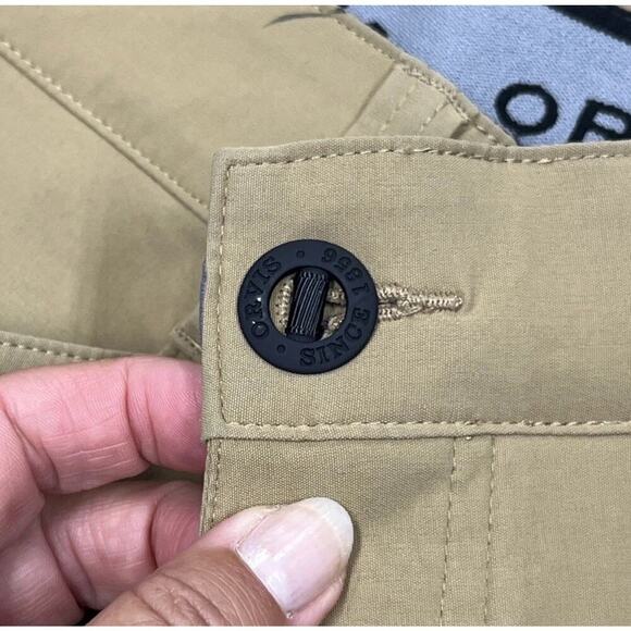 Orvis Tech Pants Mens 36x33 Tan Performance Cargo Pocket Flex Hiking Gorpcore - Picture 8 of 11